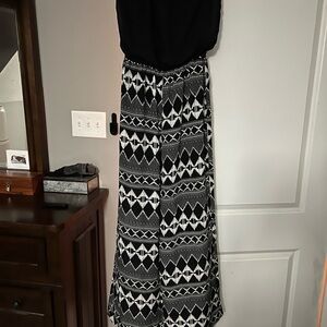 Liberty Love Black and White Geometric Jumpsuit